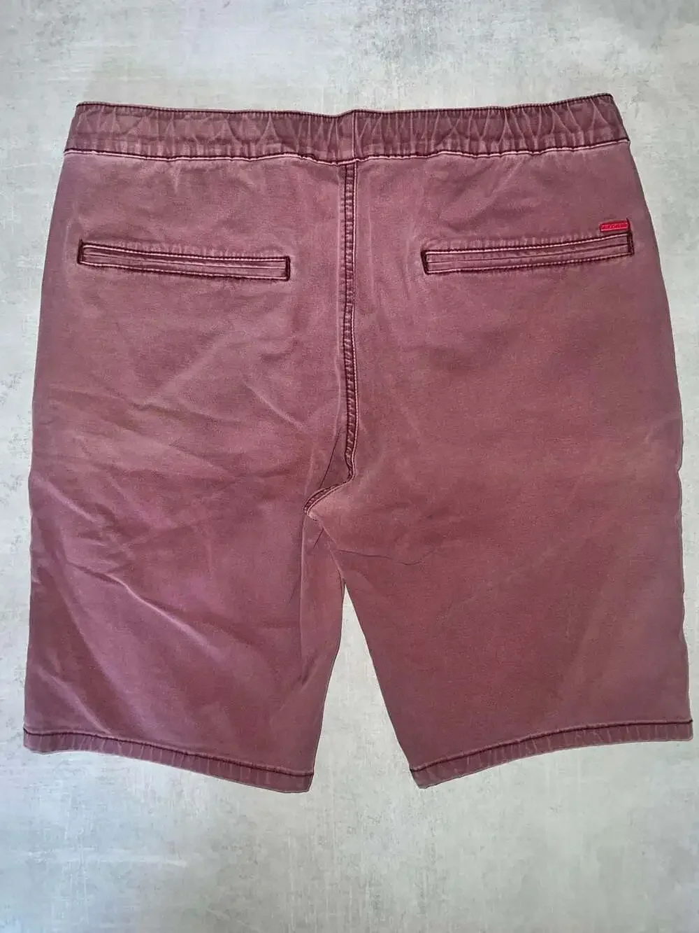 Bullead Men's Skinny Fit Pigment Dyed Elastic Waist Drawstring Shorts